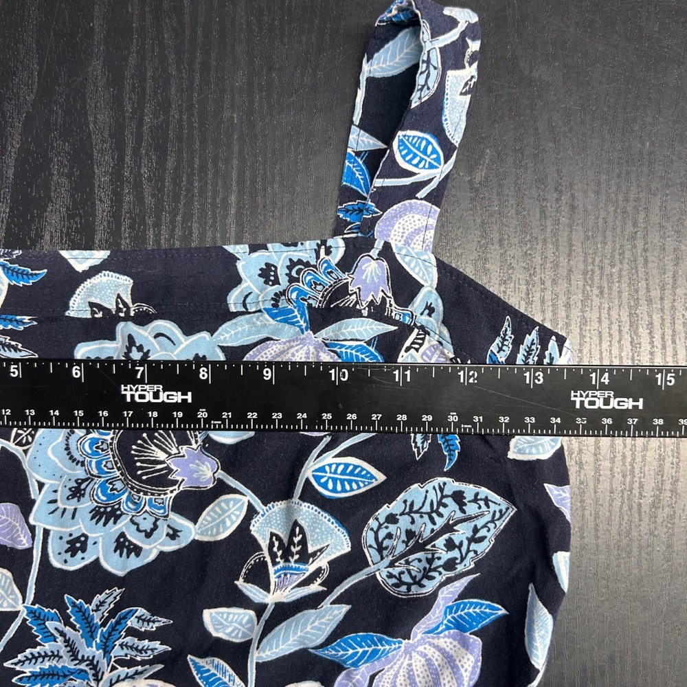 LOFT Petites Jumpsuit Women 00P Blue Floral Sleeveless Rayon Cottagecore Boho - Picture 5 of 12